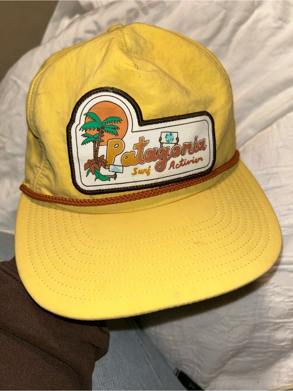 Discontinued Patagonia Waterfarer Surf Activism Patch Rope Hat Yellow